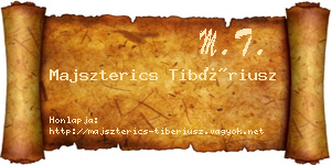 Majszterics Tibériusz névjegykártya